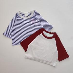 Buy cheap 100% Cotton Patchwork Clothes Baby Mickey Embroidery Raglan Sleeve Tee 2 Colors Oversized Style product