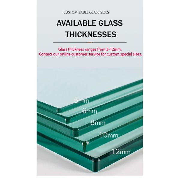 Custom 8‑10mm Tempered Colored Glass for Tabletop, Bronze & Multiple Colors Optional