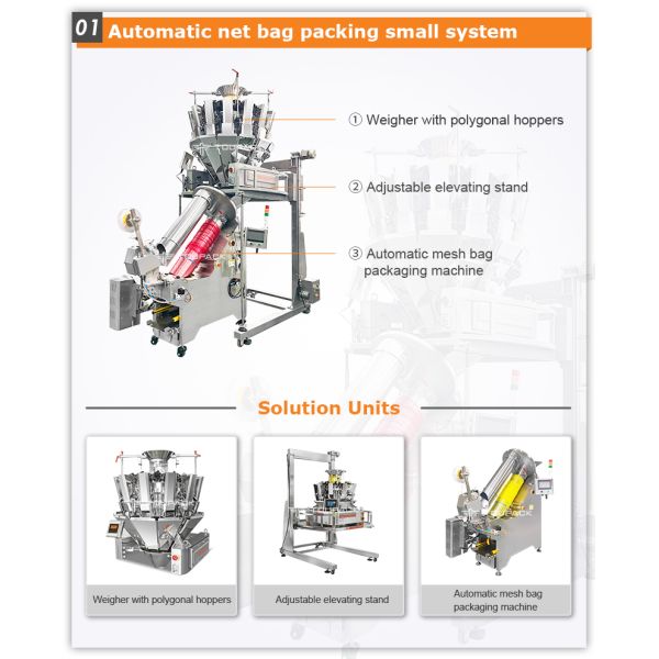 Automatic Fruits Weighing and Net Bag Packaging System | High-Speed Mesh Bag Packing Solution
