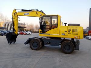 China Versatile Small Wheeled Excavator With 252L Fuel Tank Capacity For Various Operations on sale