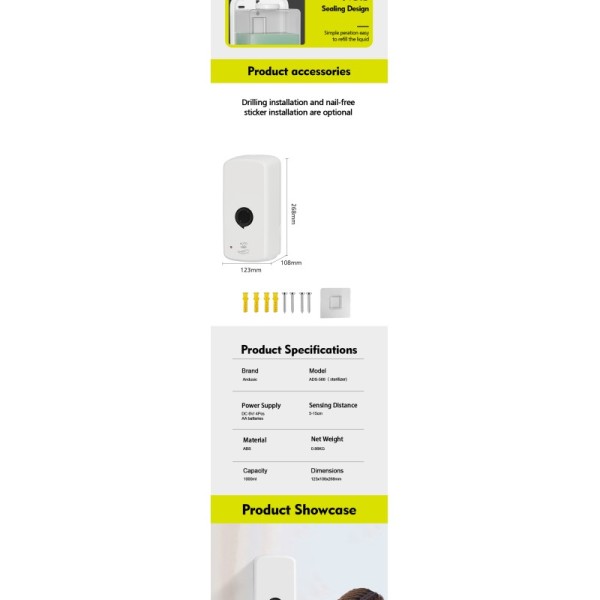 Modern Design Wall Mounted Foam Soap Dispenser with 3D Model Design for Convenient Bathroom Use