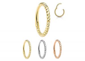Buy cheap Twisted Rope 14k Gold Nose Ring 18G , Nose Piercing Clicker for Gift product