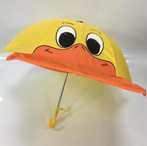 China 18 Inches Manual Open Cute Cartoon Duck Umbrella Waterproof Polyester on sale
