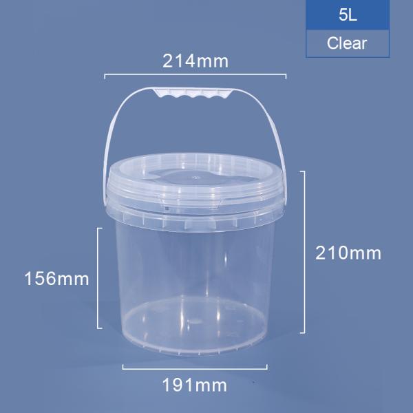 liquid fertilizer PP Round Plastic Bucket With Lid Handle Printing with Heat Transfer