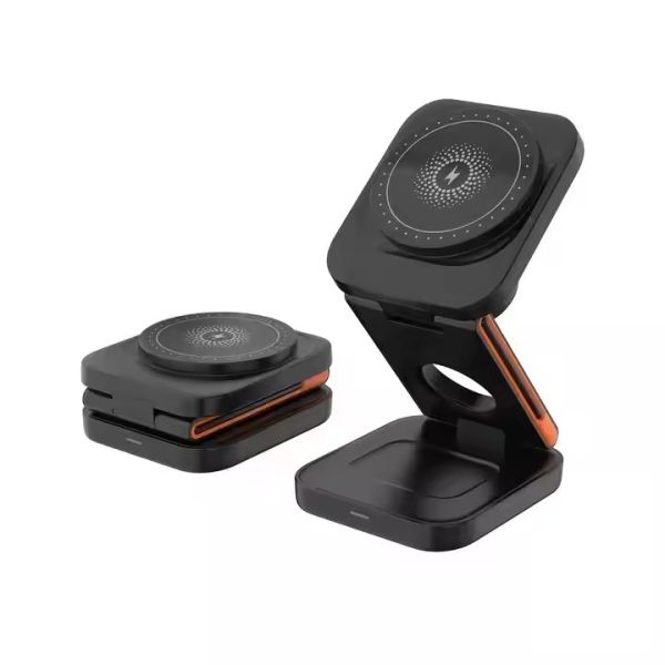 Multifunctional 3 In 1 Phone Watch Earbud Charger Magnetic Wireless Foldable Fast Charging Station