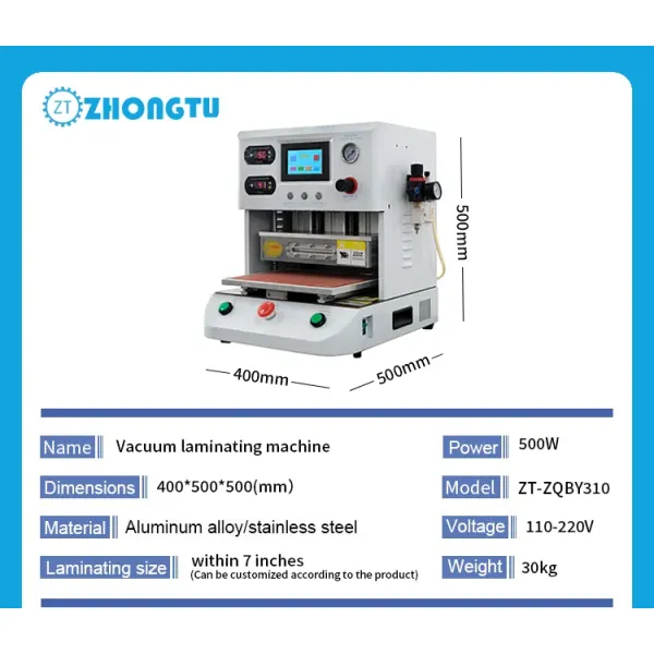 35KG Weight 40*40*50cm 500W Power OCA Vacuum Laminator LCD Screen Laminating Machine for Mobile Glass Change