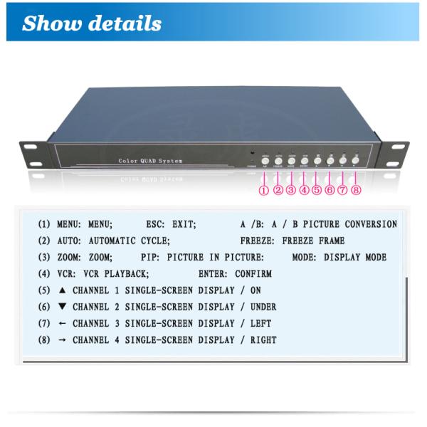 Camera Real Time Color Quad Processor , OEM 4 Channel Video Multiplexer