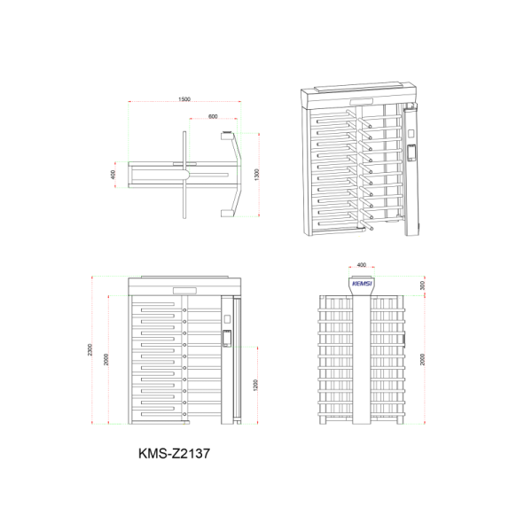 Full-height Turnstile With ID Card Recognition And Employee Attendance System For Industrial Park Entrances