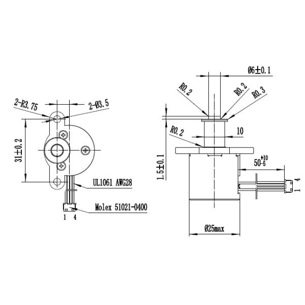 Low noise 3.3VDC high torque linear stepper motor for intelligent TRV constant temperature radiator motor