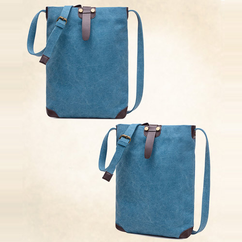 Canvas shoulder bag in blue black dark green color customize bag promoation gifts