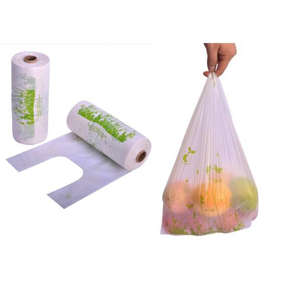T-shirt Compostable Sacks Biodegradable Singlet Shopping Bags on Rolls Environmentally Friendly Vest Carrier Bags