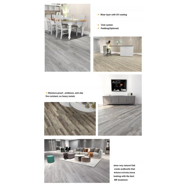 Bathroom Tiles Vinyl Click 7mm High Gloss SPC Rigid Flooring with Fireproof B1