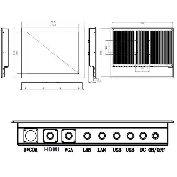 Outdoor Kiosk IP65 Panel PC / Industrial Touch Panel PC 1000cd/M² Brightness