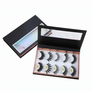 Buy cheap Custom black  ten pair eyelash  box with pvc window Mink lash paper box product