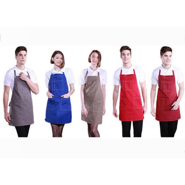 Solid Color Womens Kitchen Aprons Comfortable Wide Straps Collar Neck Hanging Design