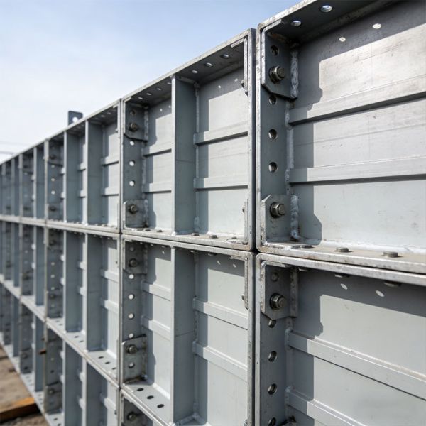 Thick Steel Plates Wall Formwork System Combining Section Steel Skeletons For Concrete Molding
