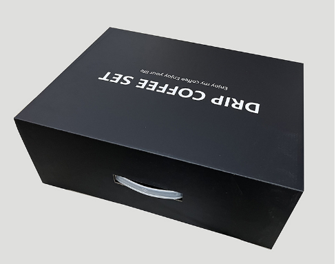 Customized Rectangular Put Coffee Paper Cup Corrugated Cardboard Package Boxes with Handle