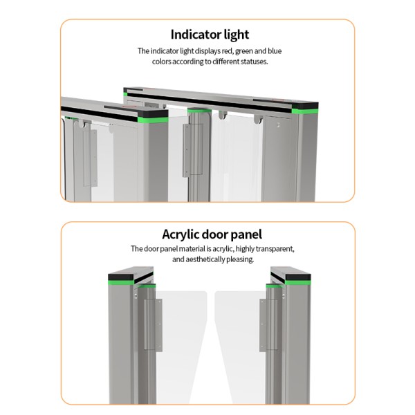 CW427 Face Recognition Servo Swing Gate Turnstile with Anti-Collision Control