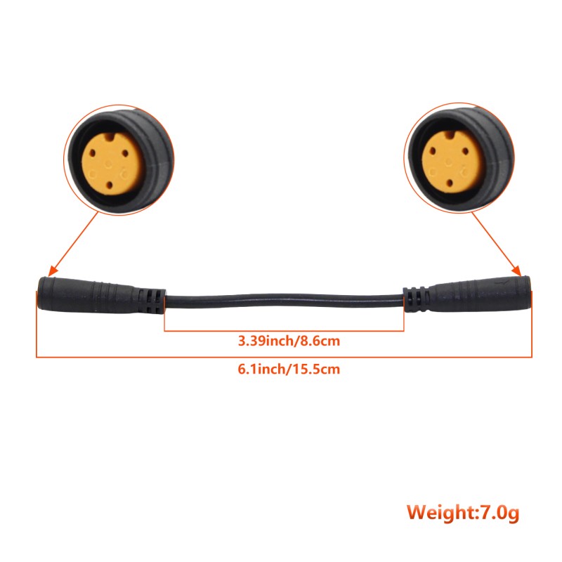 IP67 Waterproof 3 Pin E-Bike Extension Cable Connector Wire for Throttle Gear Sensor Brake Lever Scooter Parts