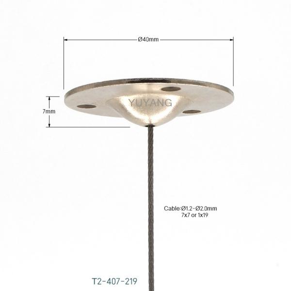 Three Hole Suspension Cable Gripper Flange Ceiling Attachment For 2.0mm Wire