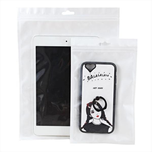 Glossy Clear Plastic Ziplock Pouch Bag For Mobile Phone Case And USB Cables Packaging