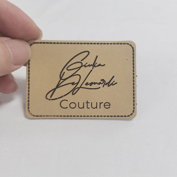 Custom Garment Accessories Suede Microfiber PU Leather Label With Debossed Logo for Shoes Clothes Bags