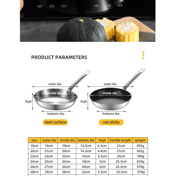 Best Whole Frypan Stainless Steel Cooking Pan Induction Cookware Frypan Non Stick Frying Pan