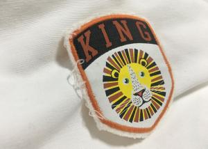 China Merrow Border Custom Stitched Patches , Clothing Iron On Embroidered Patches For T Shirts on sale