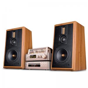 China 100W Passive Wood Bookshelf Speakers Three Way With 6.5 Inch Woofer on sale