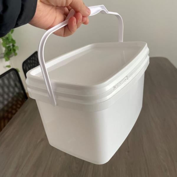 Flat Bucket Lid Transparent Square Pail 7 Gallon Plastic Pail Certificate GAP/ISO/FDA