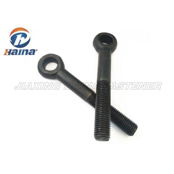 Black Eye Bolts Custom Fasteners Full Thread Carbon Steel For Shipbuilding / Mining