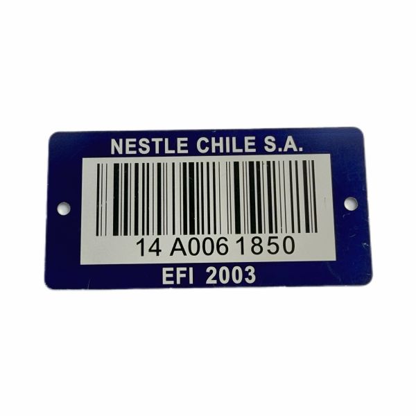 Customized Durable Metal Barcode Labels With Two Fixed Holes For Stable Recognition