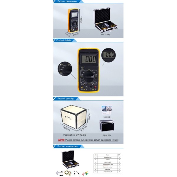 Handheld High Accuracy Phase Voltmeter With Digital Clamp For On Site Power Testing