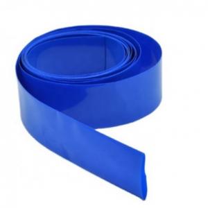 China 70mm Plastic PVC Tube 0.08mm Blue Heat Shrink Wrap Tubing on sale