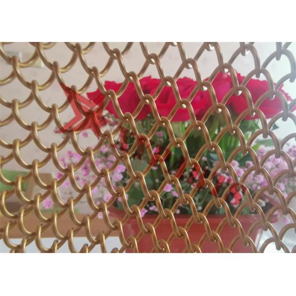Aluminum Chain Link Metal Mesh Curtain Copper Color For Decorative Room Divider