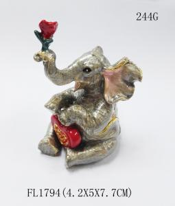 Buy cheap Pewter Golden wedding favors gifts elephant trinket jewelry box product