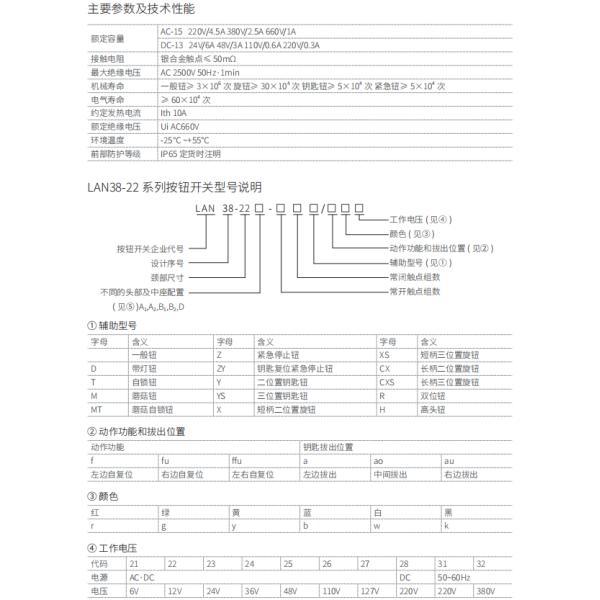 220V 10A Industrial Push Button Switch Automotive Push Button Switch