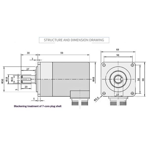 New Fanuc CNC Machine Tool Spindle Encoder MF5815C-1024BM-C526.003 Incremental Optical Rotary Servo Motor