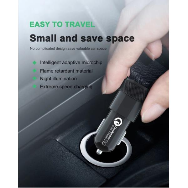 30w Dual USB Fast Car Phone Charger , PD3.0 USB Type C Car Charger For Iphone