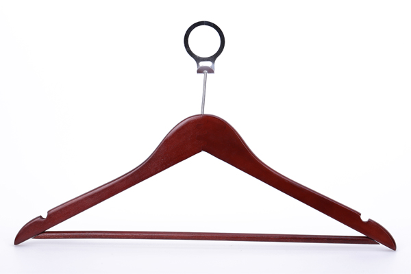 Betterall Wulnut Color Custom Hotel Usage Ring Hook Wooden Anti-Theft Shirt Hanger