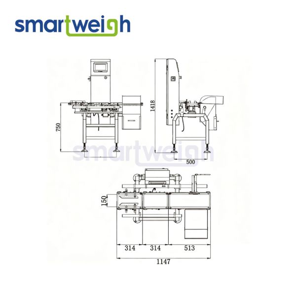 Automatic Belt Conveyor Checkweigher Dynamic Roller Weighing System For Food Processing Industry