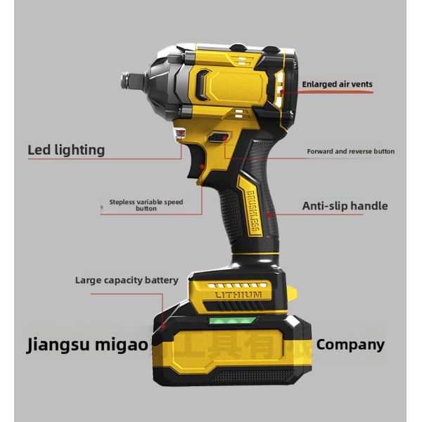 Cordless Impact Wrench Set - Multifunctional Power Tool Kit with Toolbox for Home Repair