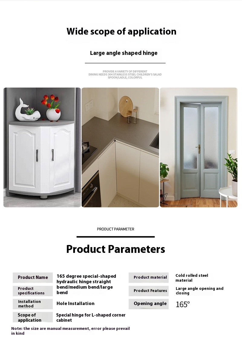 Modern Design 35mm Diameter Large Angle Foldable Hydraulic Buffer Damping 165 Degree Cold Steel Special-Shaped Hinge Living Room