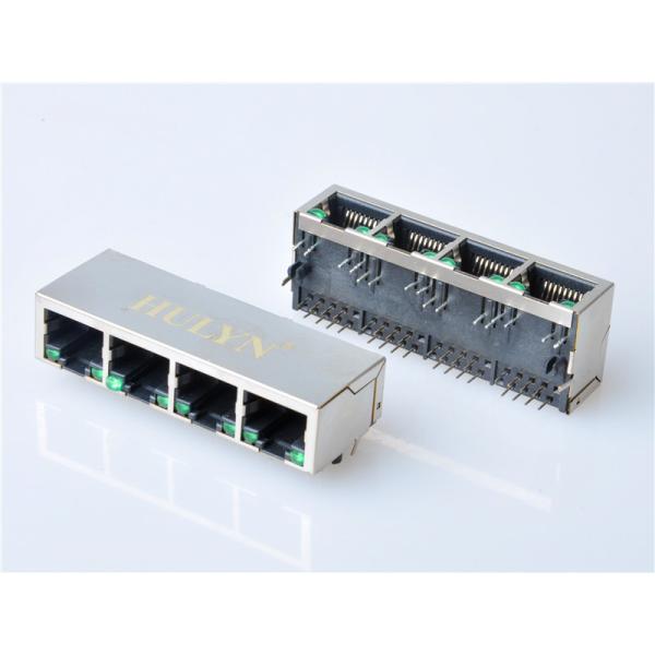 HULYN RJ45Jack, Shielded RJ45 Modular Jack Connector,with LEDs, 1x4Ports,RJ45 connector LED