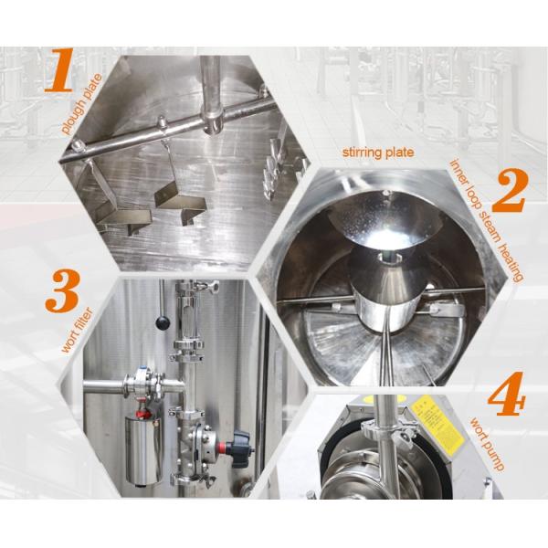 Stainless Steel 2 Vessel Brewhouse 20BBL Brewery Equipment With Electric Heating
