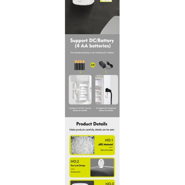Modern Design Wall Mounted Foam Soap Dispenser with 3D Model Design for Convenient Bathroom Use