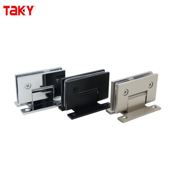 Heavy Duty Solid Shower Hinge 90 Degree Frameless Glass Door Hinge Luxury Brushed Gold Bathroom Glass Clamp