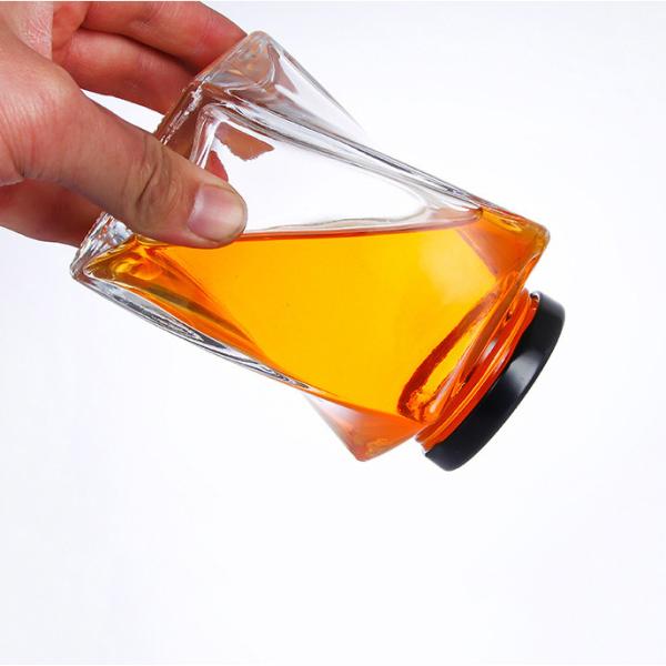 500g Empty Honey Bottles Clear Honey Glass Jar 12OZ Twist Shape With Lid