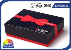 China Custom Printed Rigid Paper Gift Box Blister Plastic Tray with Red Liner on sale