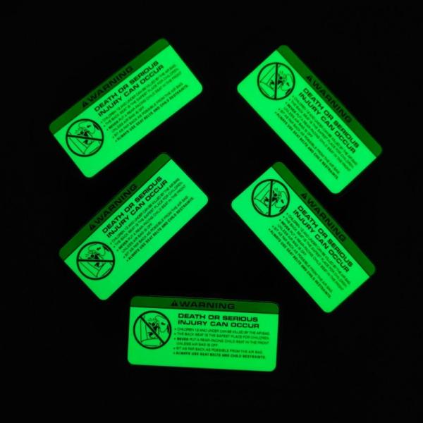 Printable Fluorescent Glow In The Dark Logo Sticker For Bag